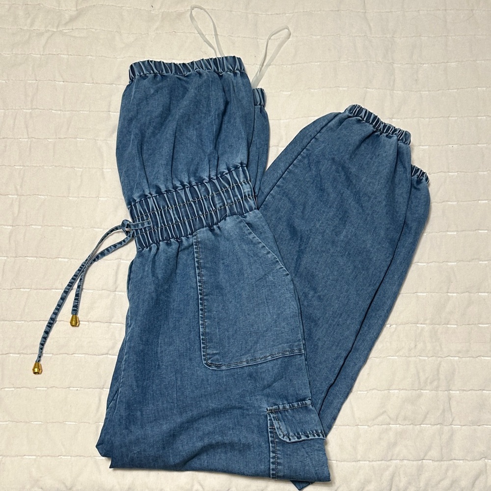 Forever 21 Blue Denim Jumpsuit
